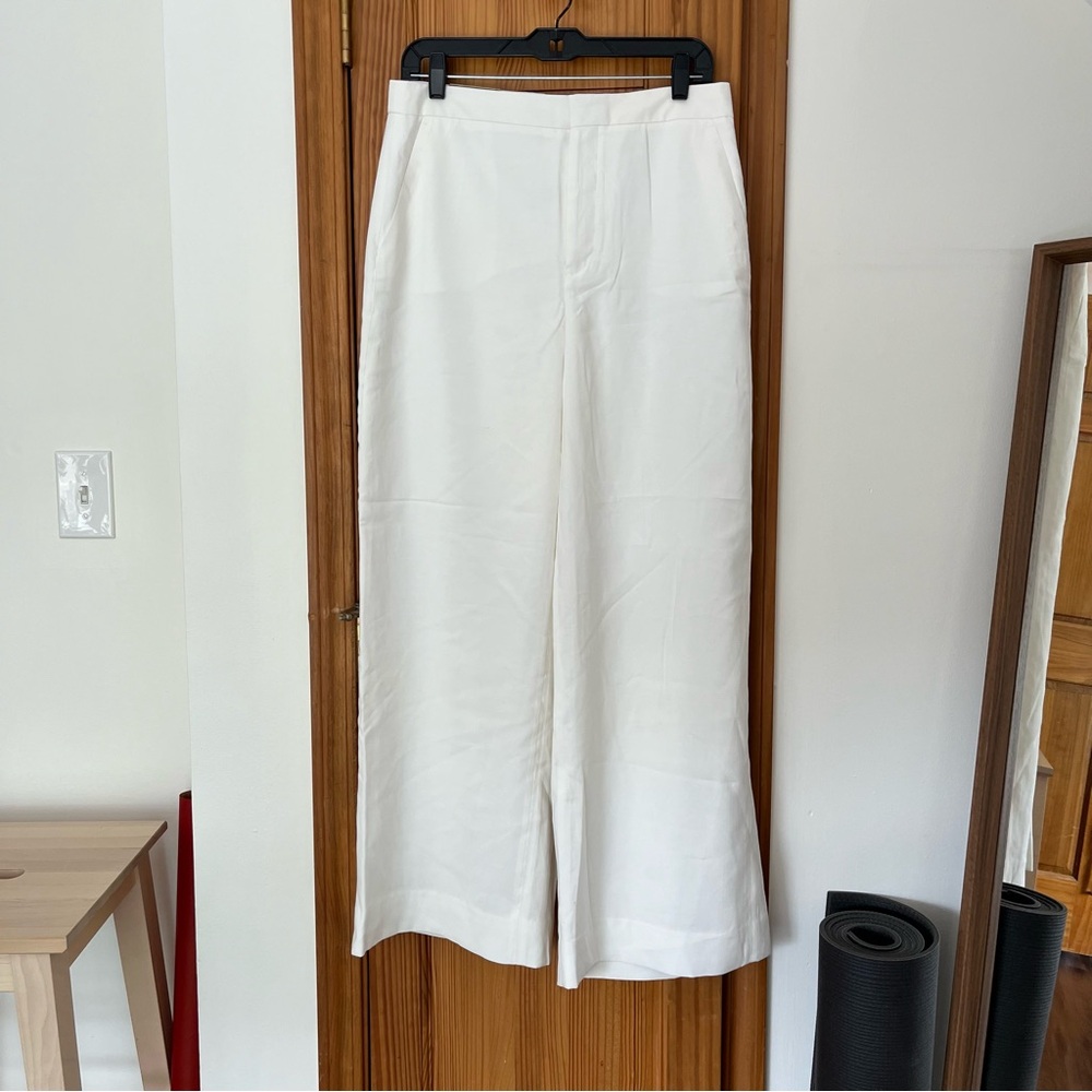 Banana Republic White Wide Leg Trousers